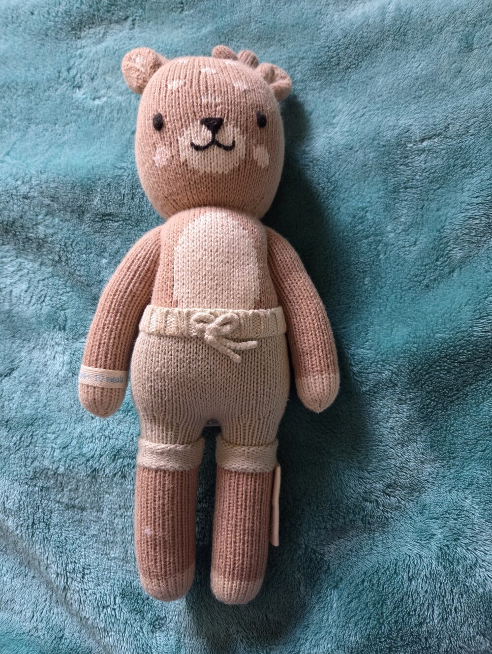 Cuddle + Kind Elliot The Fawn 14 Inch Handmade Knit Stuffed Deer Baby Kid Cute
